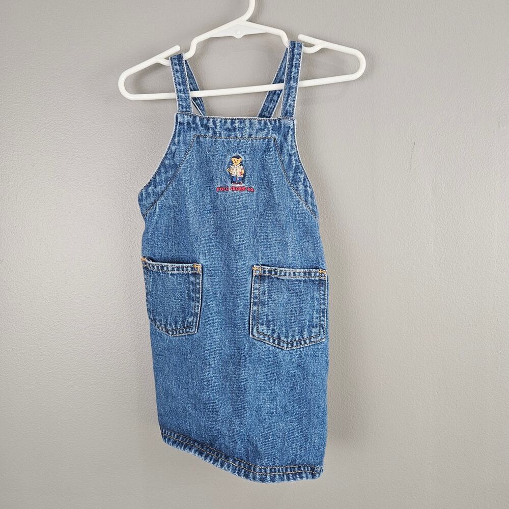 Vintage Polo Jeans Co Ralph Lauren  Bear Logo Jean Dress Size Size 18-24 Month